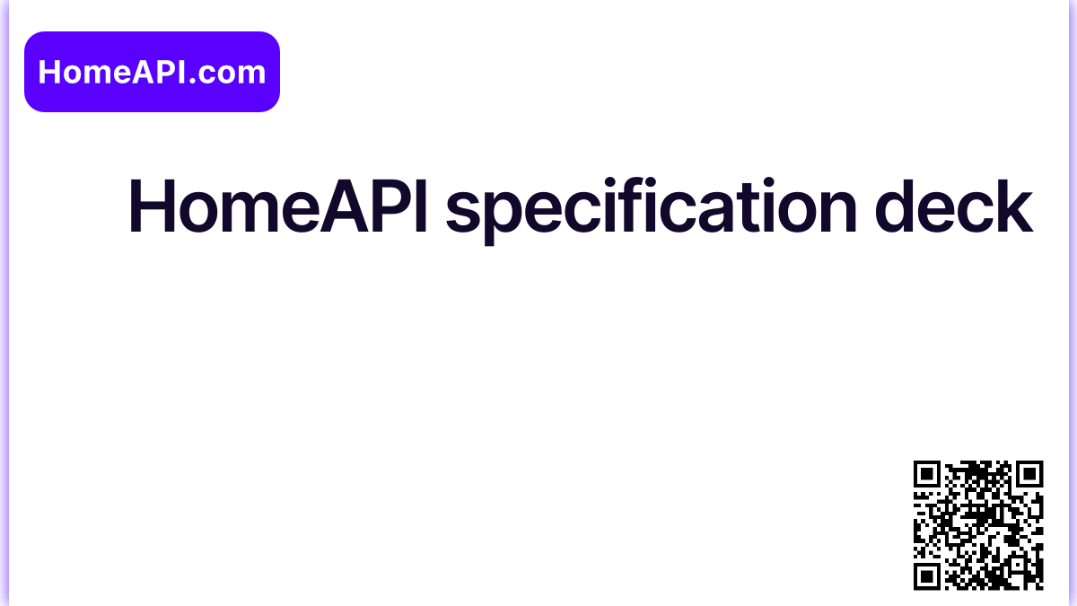 HomeAPI specification deck